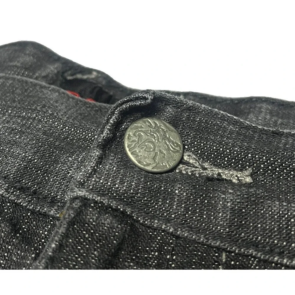 Vintage Y2K Gothic embroidered RED APE baggy jeans wide-leg streetwear 46Wx32L